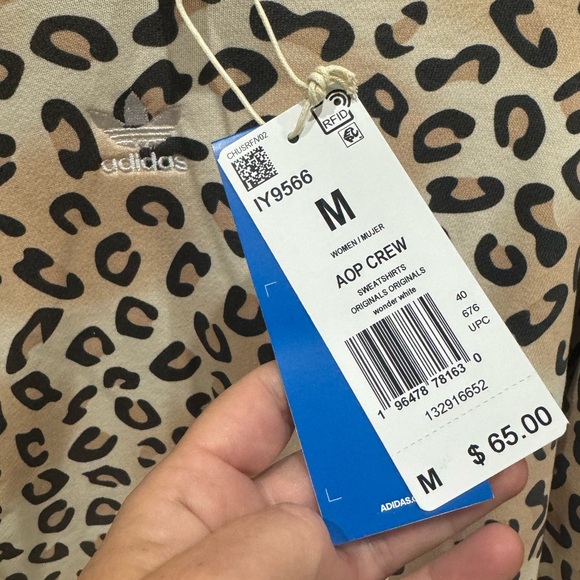 Womens Adidas Originals Leopard Luxe Trefoil Crew Sweatshirt and Pants “Set” - Picture 3 of 5